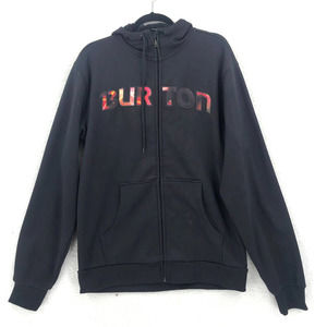 Burton Hoodie Jacket Mens Medium Embroidered Logo Full Zip Long Sleeve Pockets